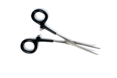 forcep 7" big loop curved stainless