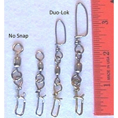 2/0-14 corkscrew swivel nickel 110lb. Qty. 3