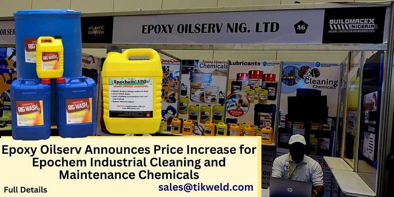 Epoxy Oilserv Announces Price Increase for Epochem Industrial Cleaning and Maintenance Chemicals