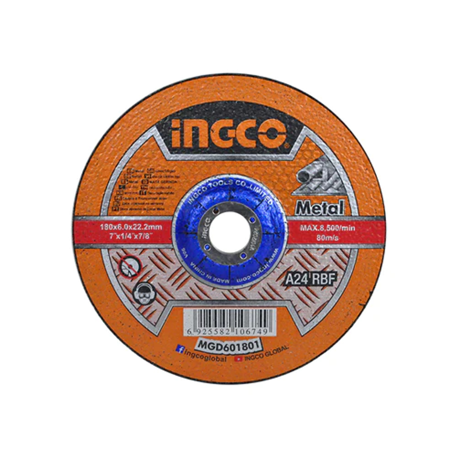 INGCO MGD601801 Abrasive Metal Grinding Disc 7inches