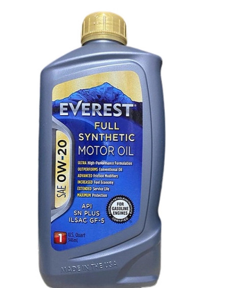 Everest 0W-20 Full Synthetic Motor Oil 1Ltr