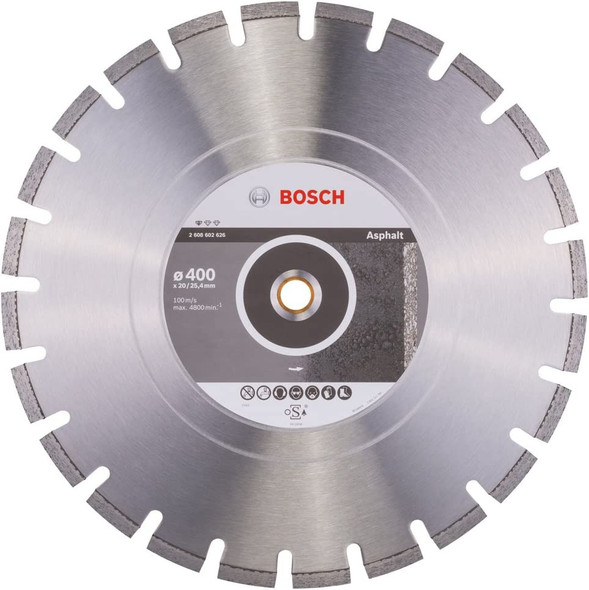 Bosch Standard for Asphalt Diamond Cutting Disc, 400mm Ø, Silver 2608602626