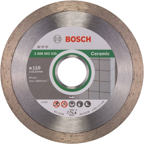 Bosch Professional Standard for Ceramic Diamond Cutting Disc, Silver/Grey, 110 mm