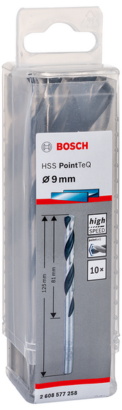 Bosch Metal drill bit HSS PointTeQ 9,0 mm (10 pcs)