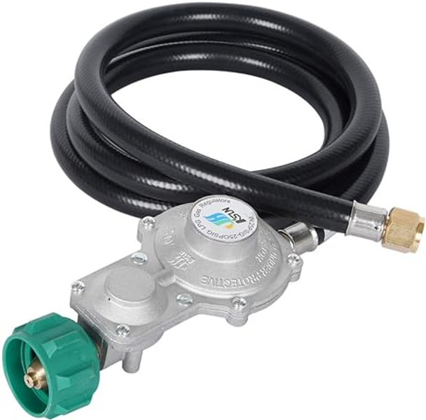 Hellog 5FT Dual Stage Propane Regulator with Hose.