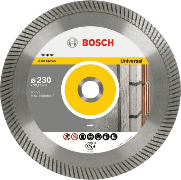 BOSCH DIAMOND CUTTING DISC BEST FOR UNIVERSAL TURBO 230 X 22.23 X 2.5 X 15 MM