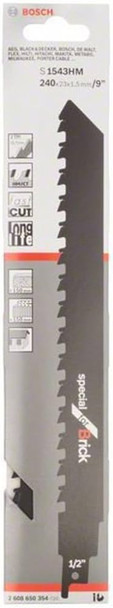 Bosch S1543HM Reciprocating Saw Blade CT for Brick 240mm/9.5in