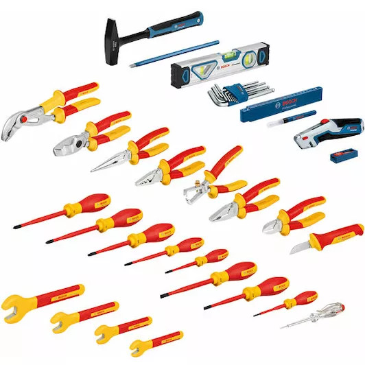 BOSCH 160000A02NG4 ELECTRICIAN CASE MIXED HAND TOOL SET 37PCS PROFESSIONAL