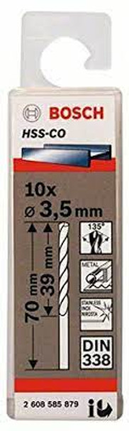 Bosch Metal drill bits HSS-Co, Standard 3,5 x 39 x 70 mm (10pcs)