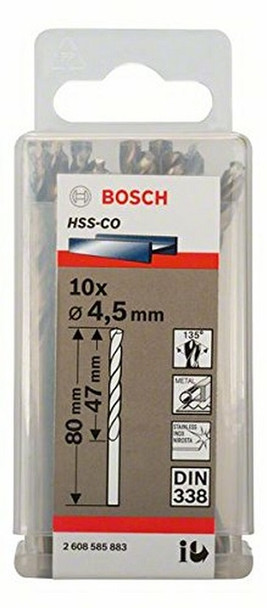 Bosch Metal drill bits HSS-Co, Standard 4,5 mm (10pcs)