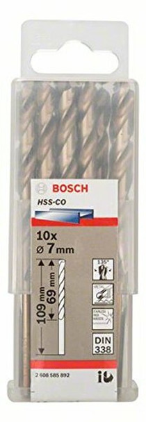 Bosch Metal drill bits HSS-G, DIN 338 7mm (10pcs)