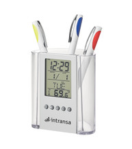Transp Stiftehalter Uhr/Thermo