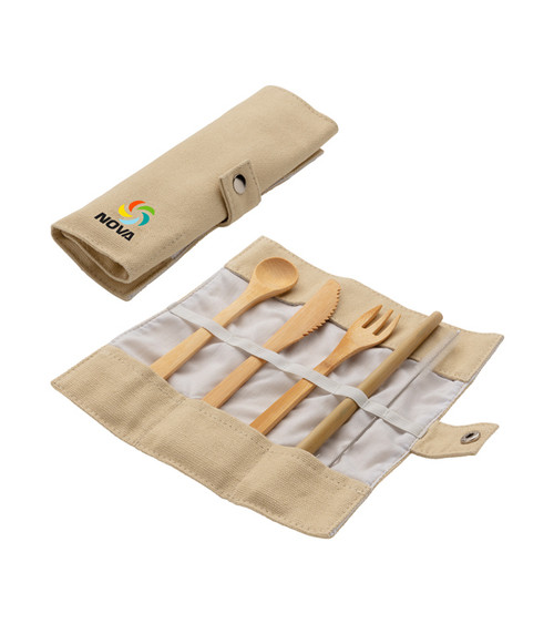 Reisebesteck aus Bambus wiederverwendbar