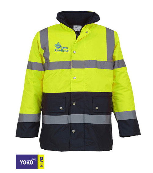 YOKO Warn-Jacke zweifarbig - bestickt