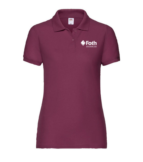 Fruit of the Loom Lady-Fit Poloshirt Damen 180 g/m² - bedruckt