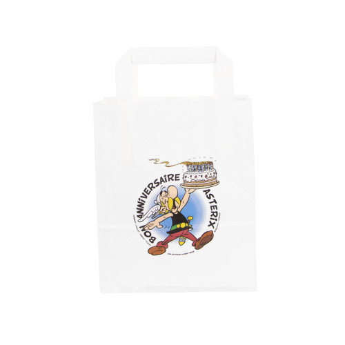 Papier Tragetaschen flach gefalteter Griff weiss S (B5) 18 x 8 x 22 cm