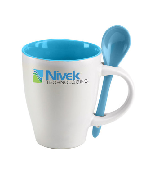 Tasse zweifarbig mit Löffel 250 ml