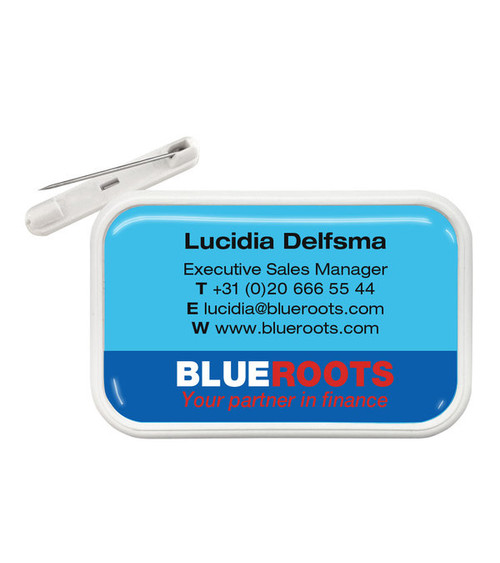 Namensschild mit Sicherheitsnadel 7 x 4 cm