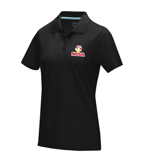 Poloshirt GRAPHITE Damen aus GOTS-zertifiziertem Bio-Material - bedruckt