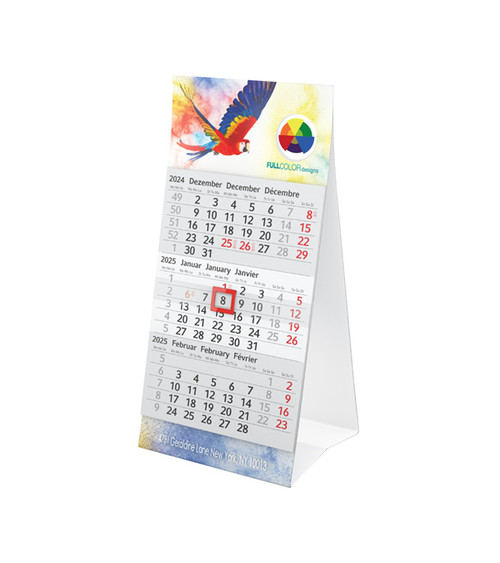 Calendrier de bureau 3 mois, 3 langues