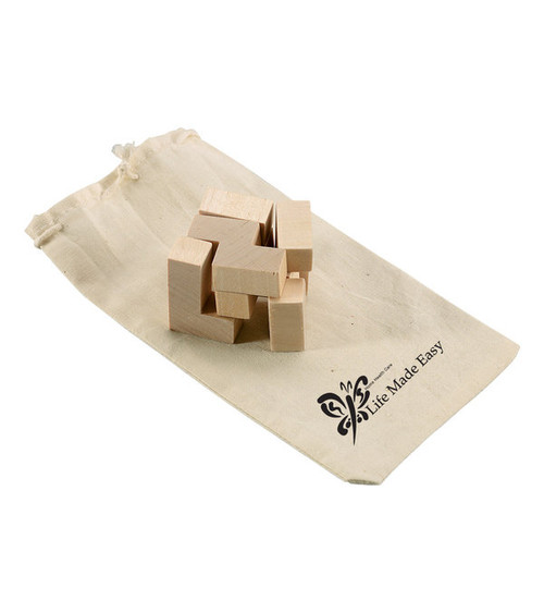 Holzpuzzle im Baumwollbeutel