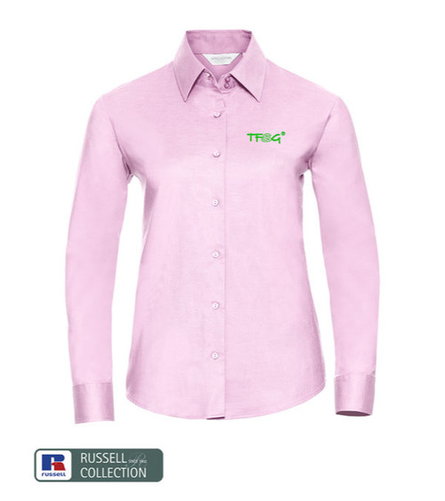 RUSSELL Oxford Bluse Langarm 135 g/m² - bestickt