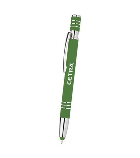 Stylo Absolute Soft-Touch en métal avec pointe stylet et impression monochrome
