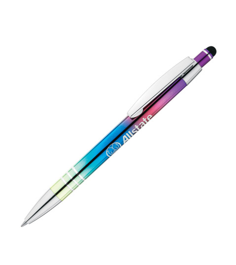Stylo Celena iridescent en métal avec stylet