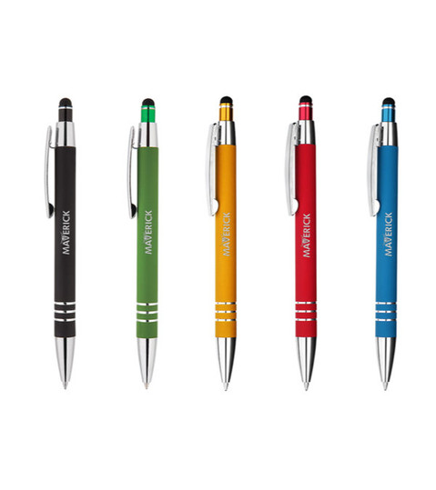 Stylo Celena Soft-Touch avec stylet - mélange de couleurs