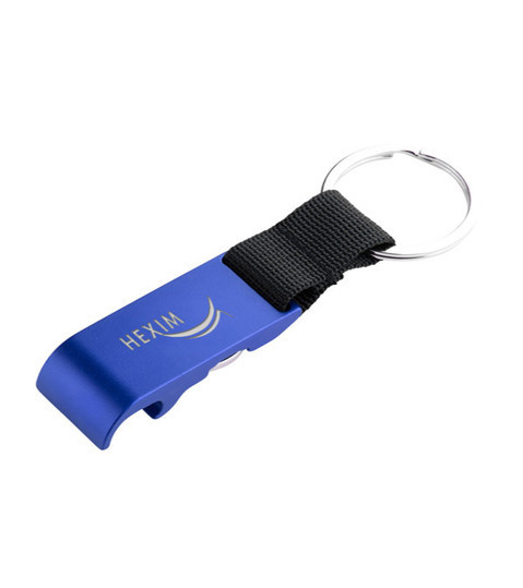 Schlüsselanhänger FABRIC mit Flaschenöffner & Euromünze