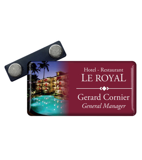 Plaque nominative avec aimant 8 x 4 cm