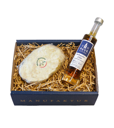 Set cadeau liqueur et gâteau de Noël