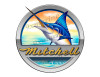 Mitchell Boat Marlin Round Designer Sticker 7.5"x7.5"