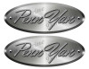 Penn Yan Oval Remastered Stickers. Brushed Metal Style - 10" long