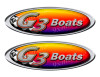 Two G3 Boat Racing Oval Stickers