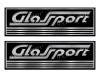 Two Glassport Custom Stickers - 10 inch long set. Remastered Name Plate