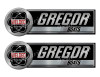 Two Gregor Welded Classic Stickers - 10" long each