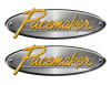 2 Pacemaker Oval Remastered Stickers. Brushed Metal Style - 10" long