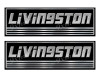 Two Livingston Custom Stickers - 10 inch long set. Remastered Name Plate