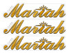Three Mariah Boat Stickers "3D Vinyl Replica" of original - 10" long