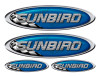 4 Sunbird Vinyl Racing Oval Stickers - 10" and 5" long