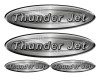 Thunder Jet Remastered Stickers. Brushed Metal Style - 10" and 5" long