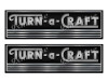 2 Turn-a-Craft Boat Classic Stickers. Remastered Name Plate