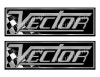 2 Vector Boat Classic Racing 10" long Stickers