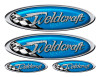 4 Weldcraft Vinyl Racing Oval Stickers - 10" and 4.5" long