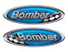 Two Bomber Vinyl Racing Oval Stickers - 10" long each