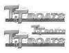 Three T&T Boat Vintage Stickers. Brushed Metal Style