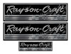 3 Rayson-Craft Boat Classic Stickers. Remastered Name Plate