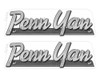 Two Penn Yan Boat Vintage Stickers. Brushed Metal Style