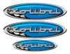 Three Kolibri Boat Vinyl Racing Oval Stickers - 10" and 7" long